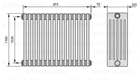 Схема (чертеж) Радиатор Arbonia 6110/15 №12